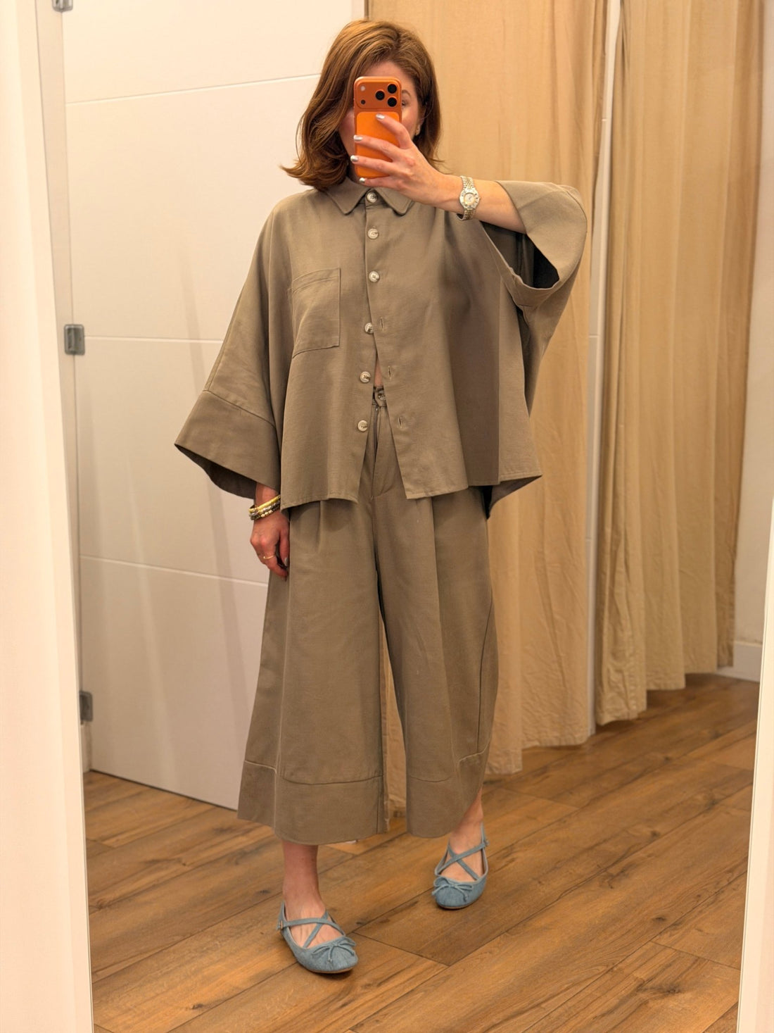 Chemise Amélia taupe - Léone