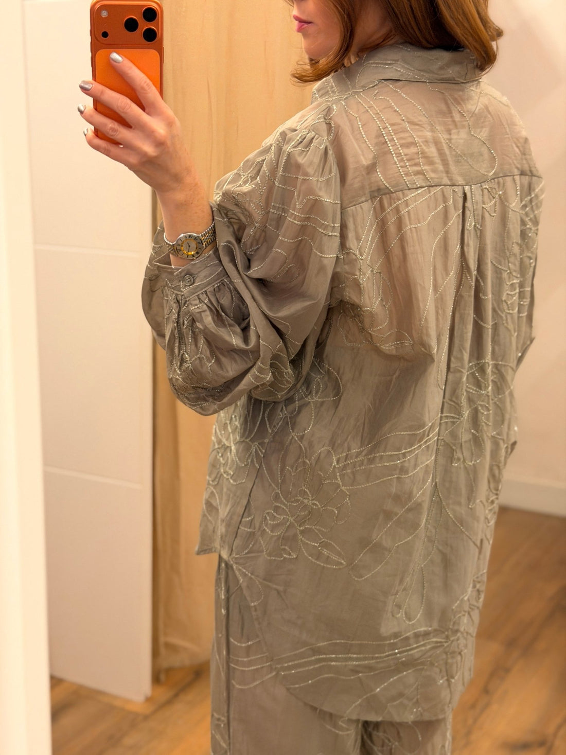 Chemise Aubrey taupe - Léone
