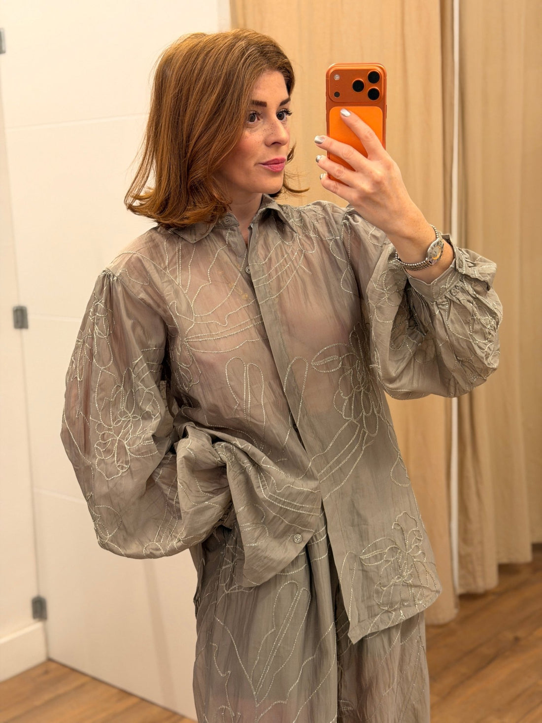 Chemise Aubrey taupe - Léone