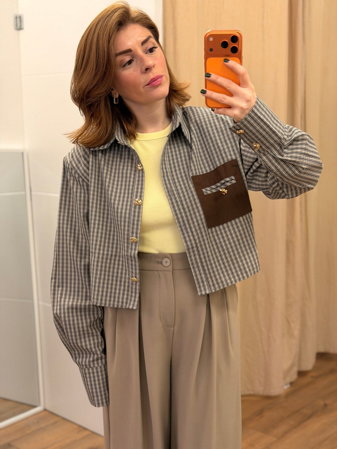 Chemise camelia taupe - Léone