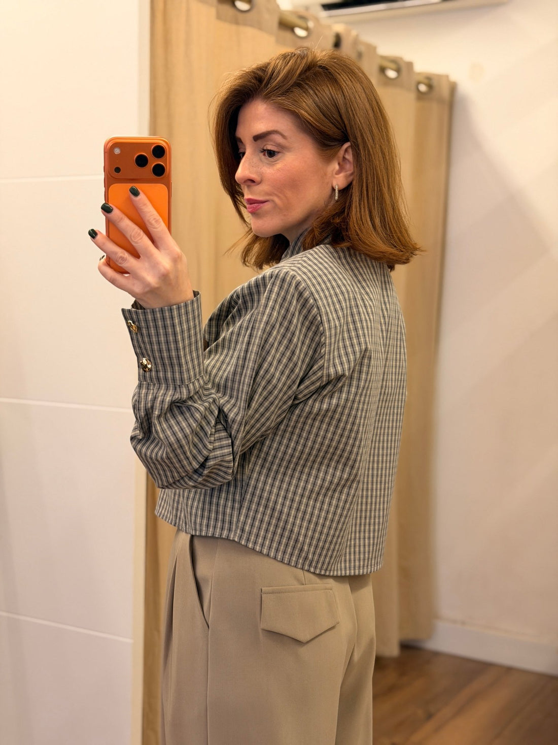 Chemise camelia taupe - Léone