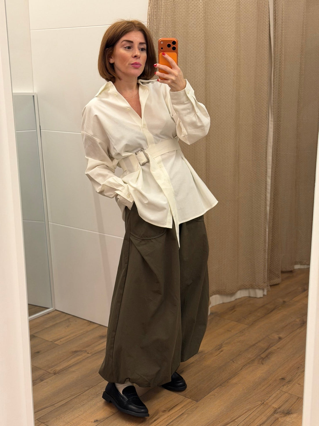 Chemise ceinturée blanche - Léone