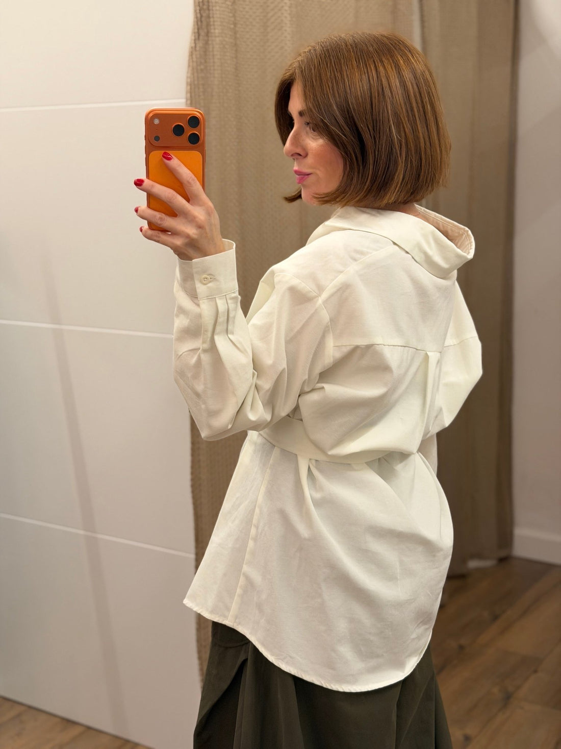 Chemise ceinturée blanche - Léone