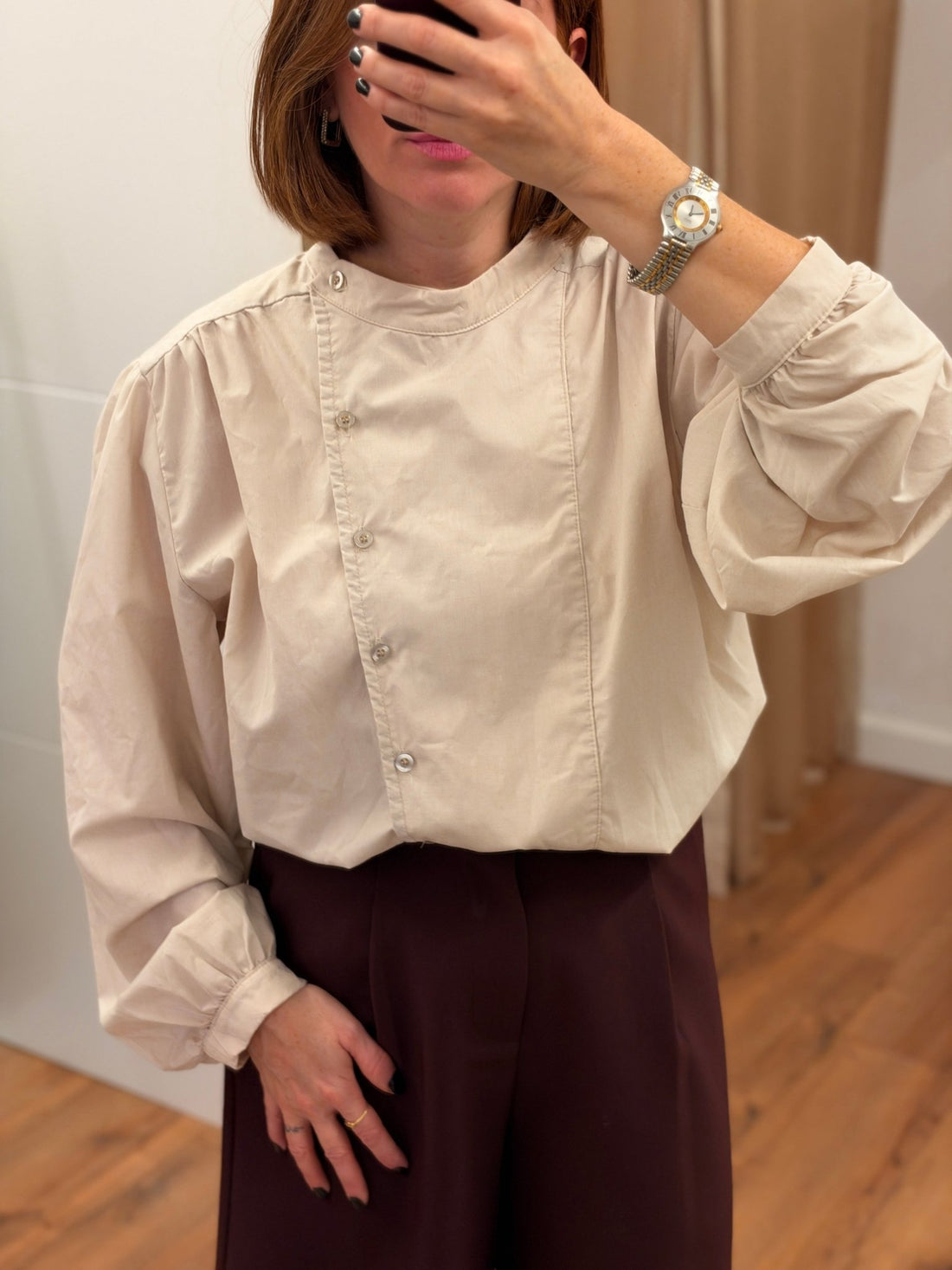 Chemise croisée cashmere - Léone