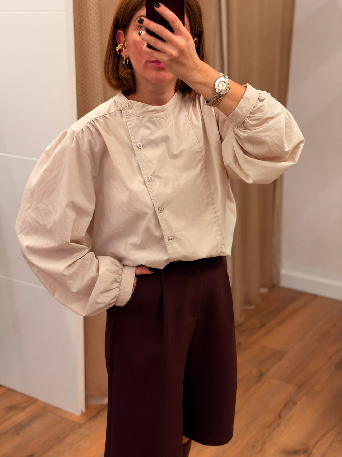 Chemise croisée cashmere - Léone