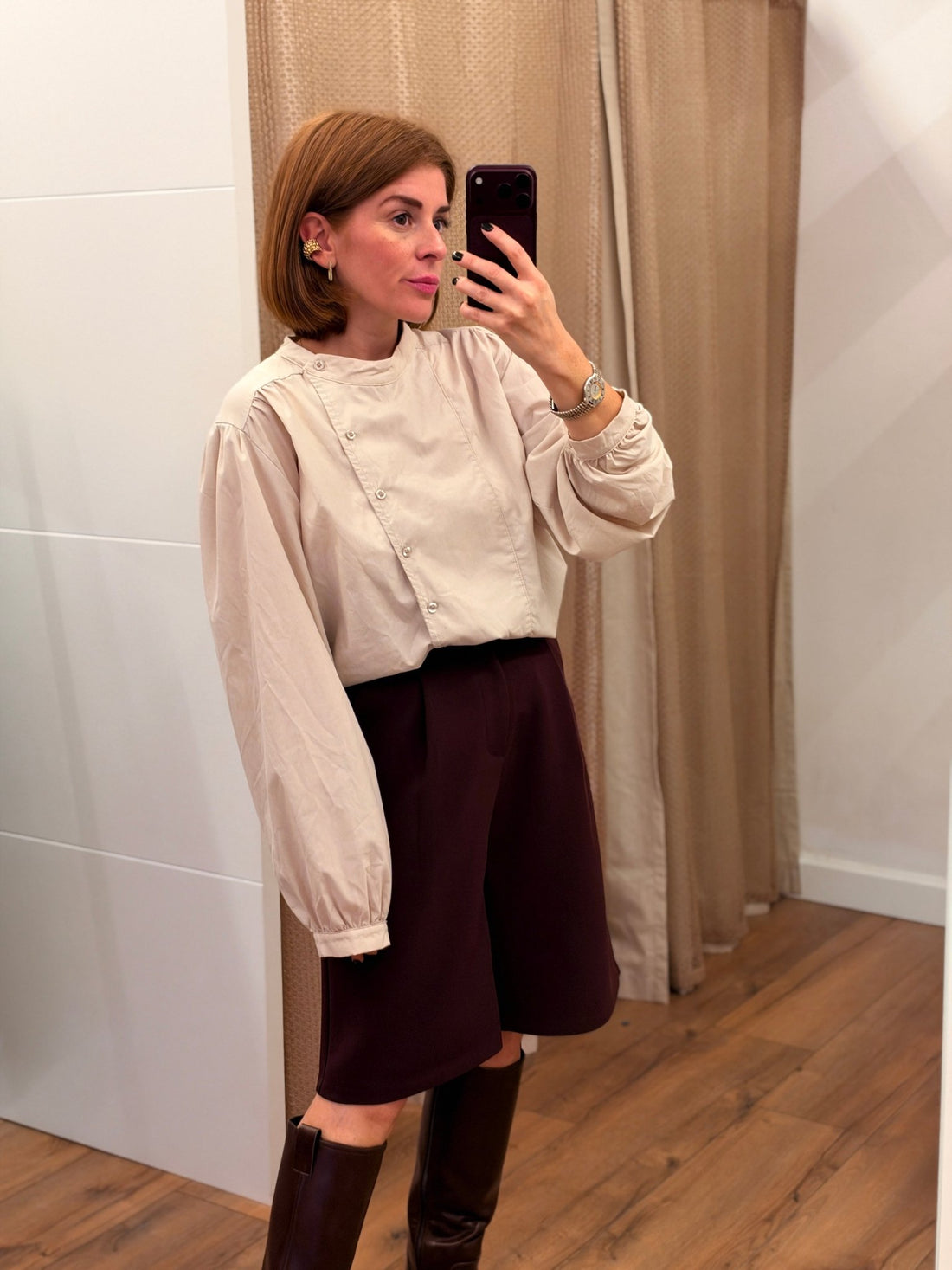 Chemise croisée cashmere - Léone