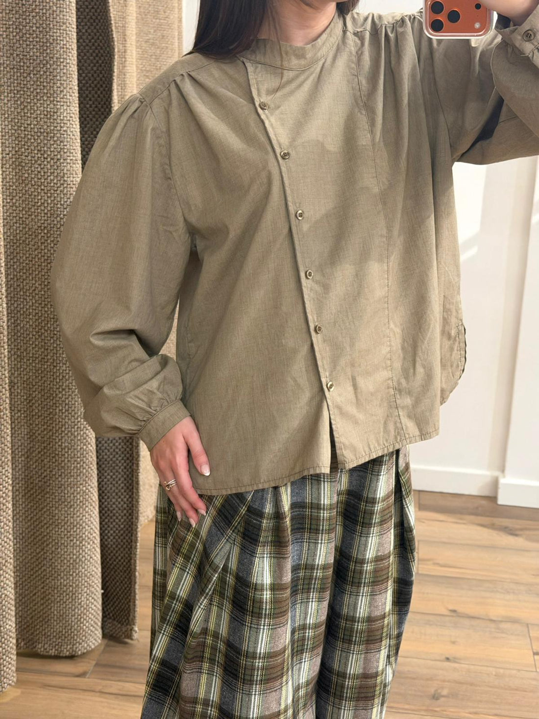 Chemise croisée kaki - Léone