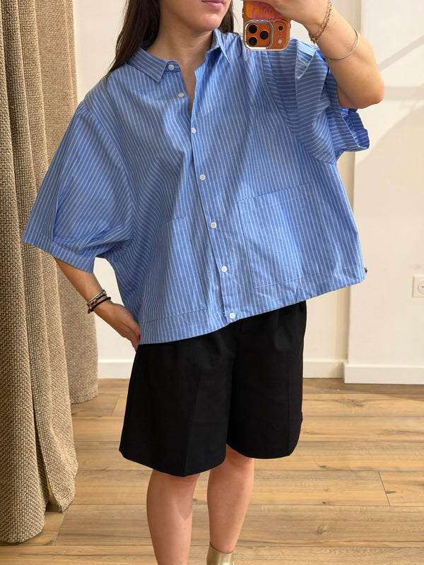 Chemise Loïs bleu rayé - Léone