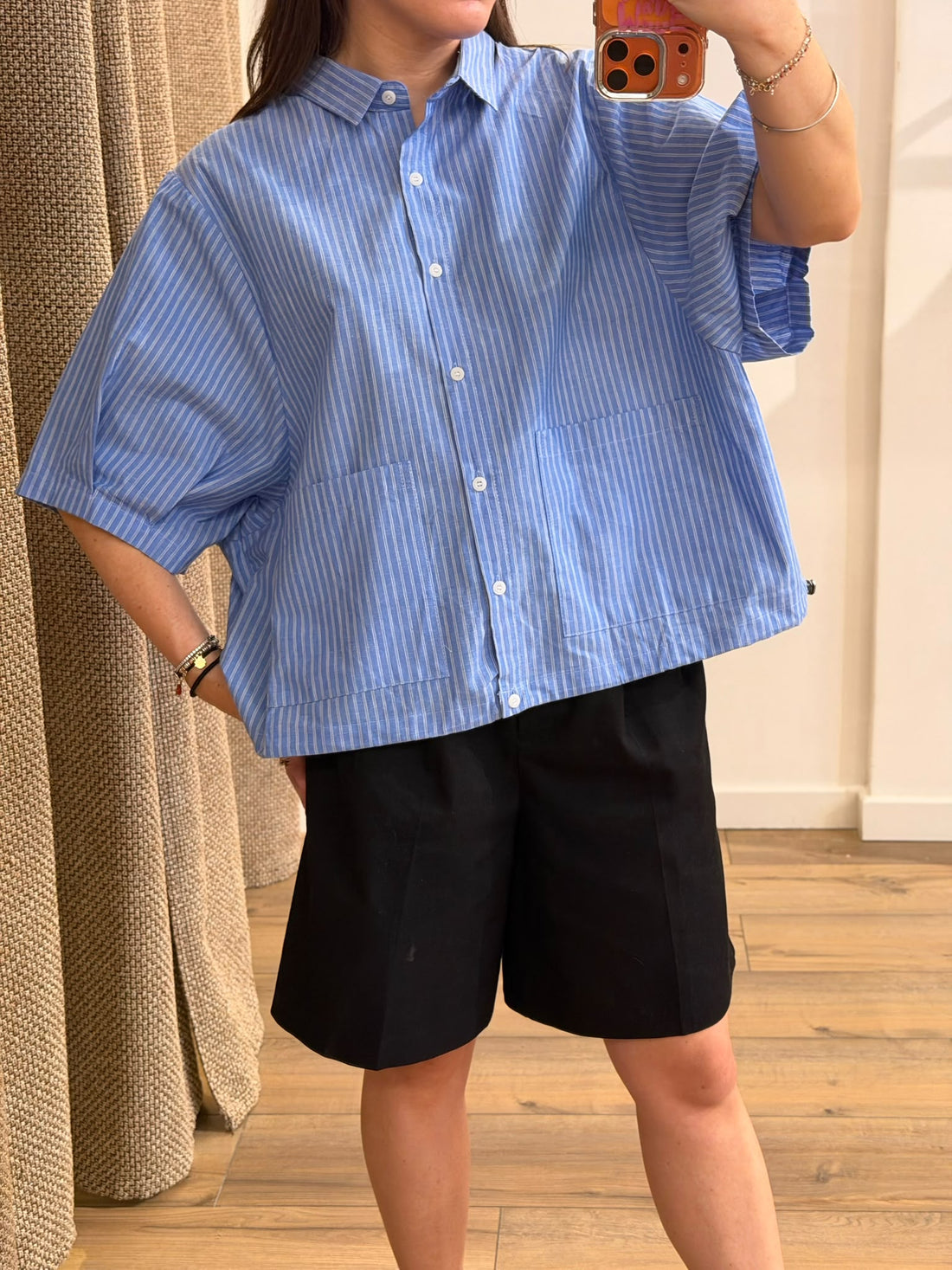 Chemise Loïs bleu rayé - Léone