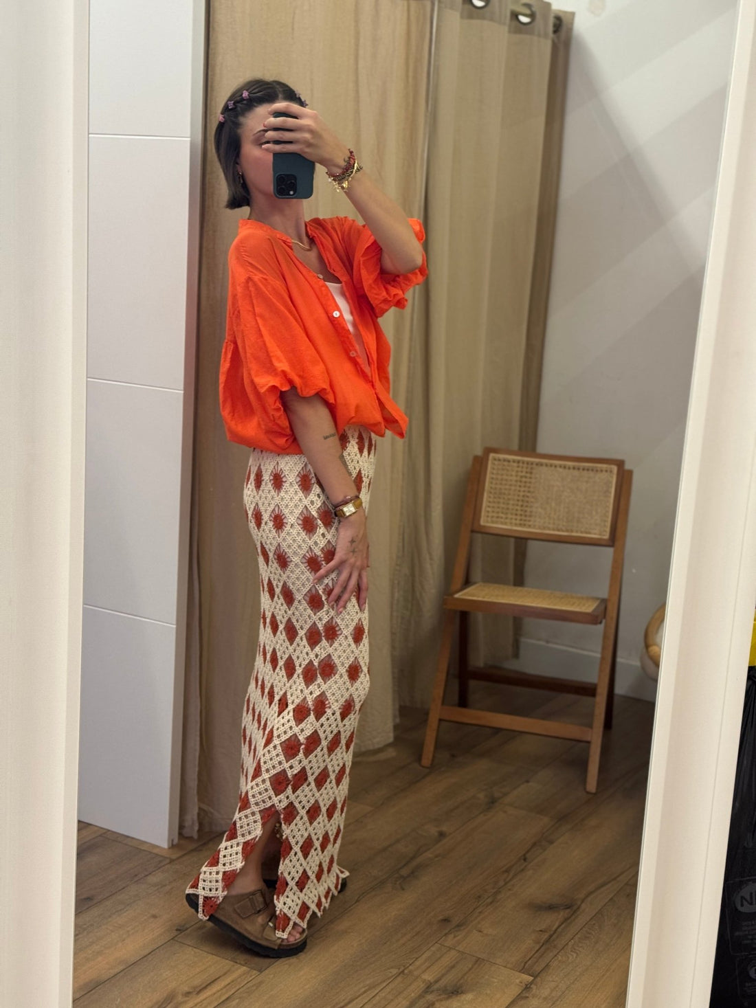 Chemise Manola rouge orange - Léone
