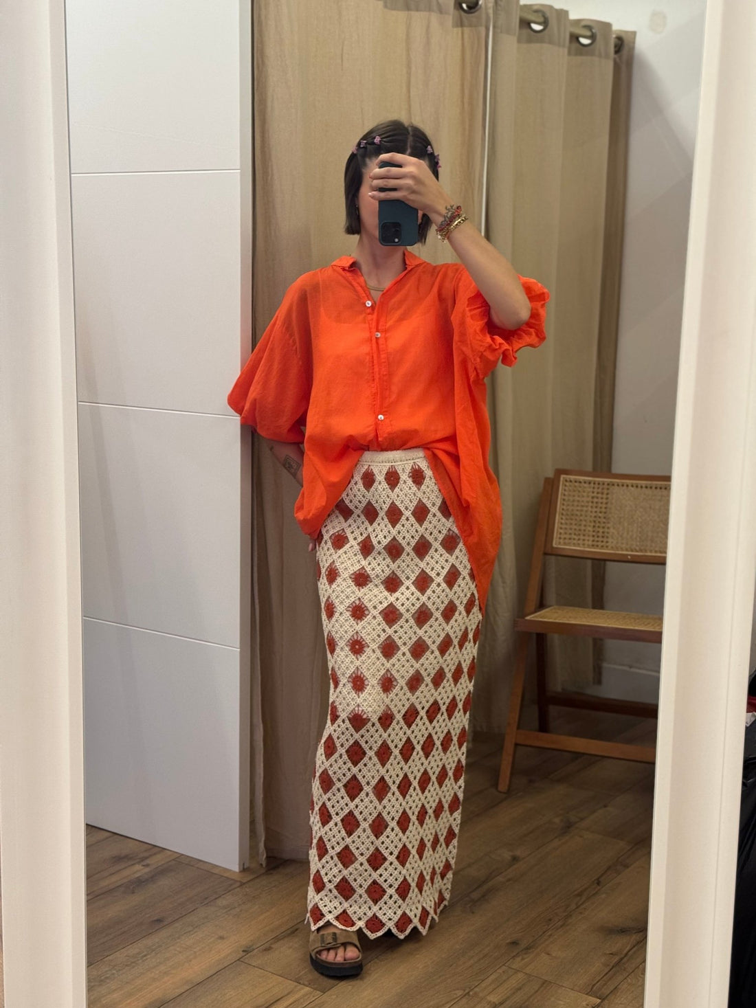Chemise Manola rouge orange - Léone