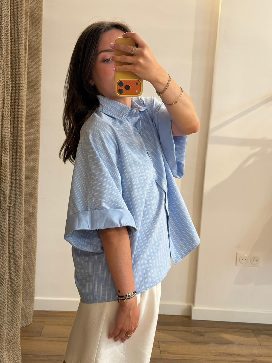 Chemise Melvina rayée bleue - Léone