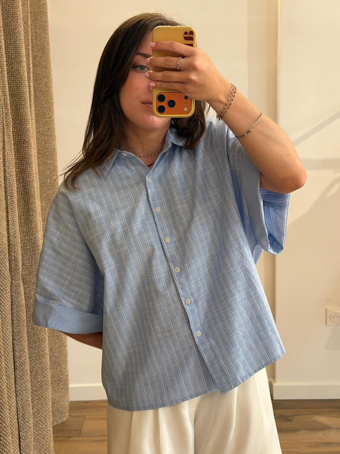 Chemise Melvina rayée bleue - Léone