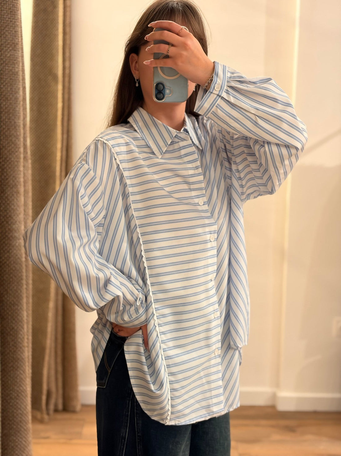 Chemise Nadine bleue - Léone