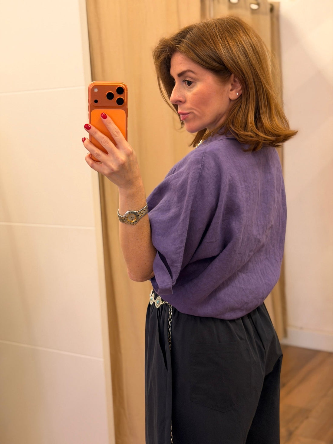 Chemise Polynésie violet - Léone