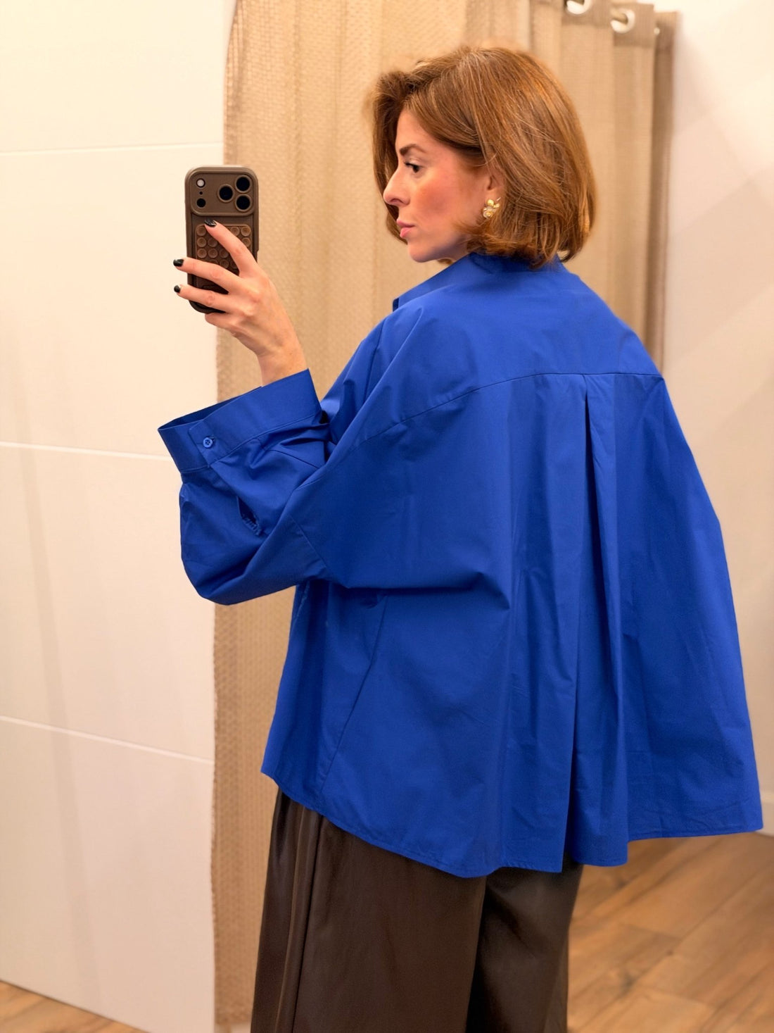 Chemise popeline bleu roi - Léone