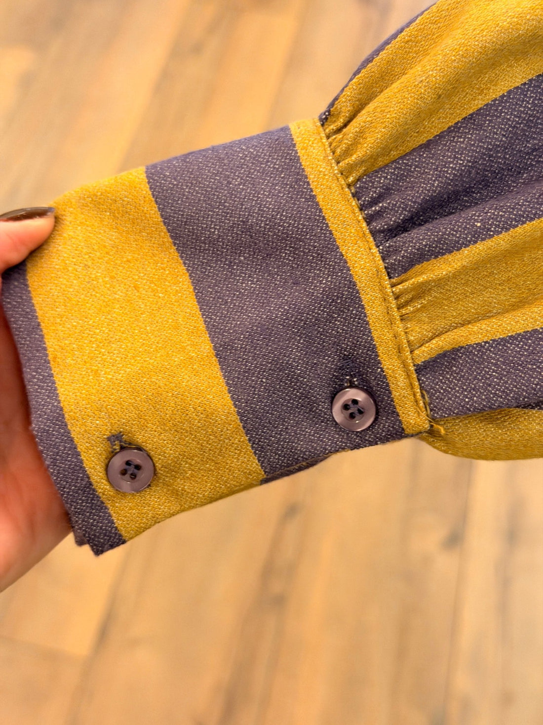 Chemise rayée violet camel - Léone
