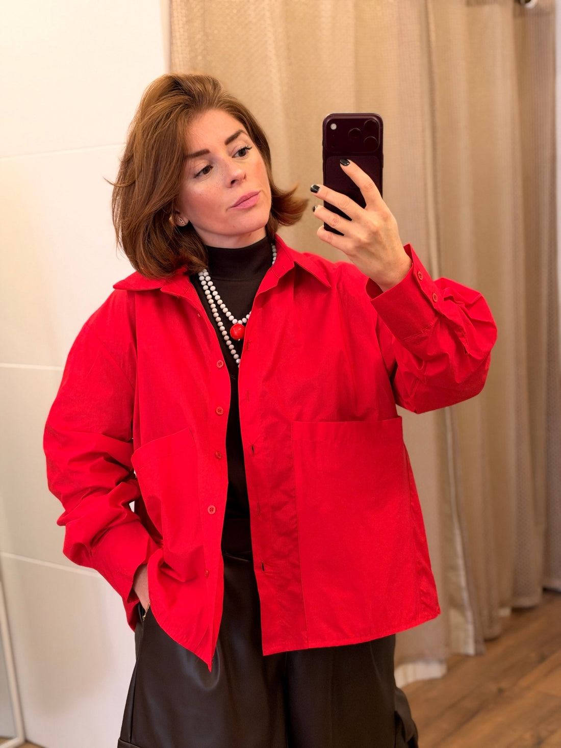 Chemise Tracy rouge - Léone