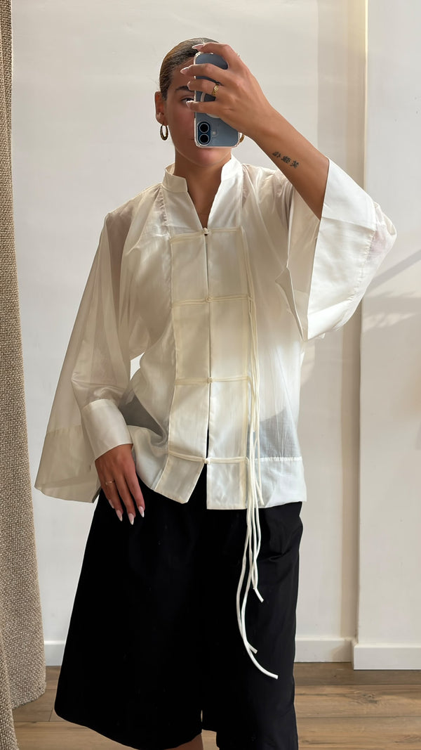 Chemise tulle Mira ecrue - Léone