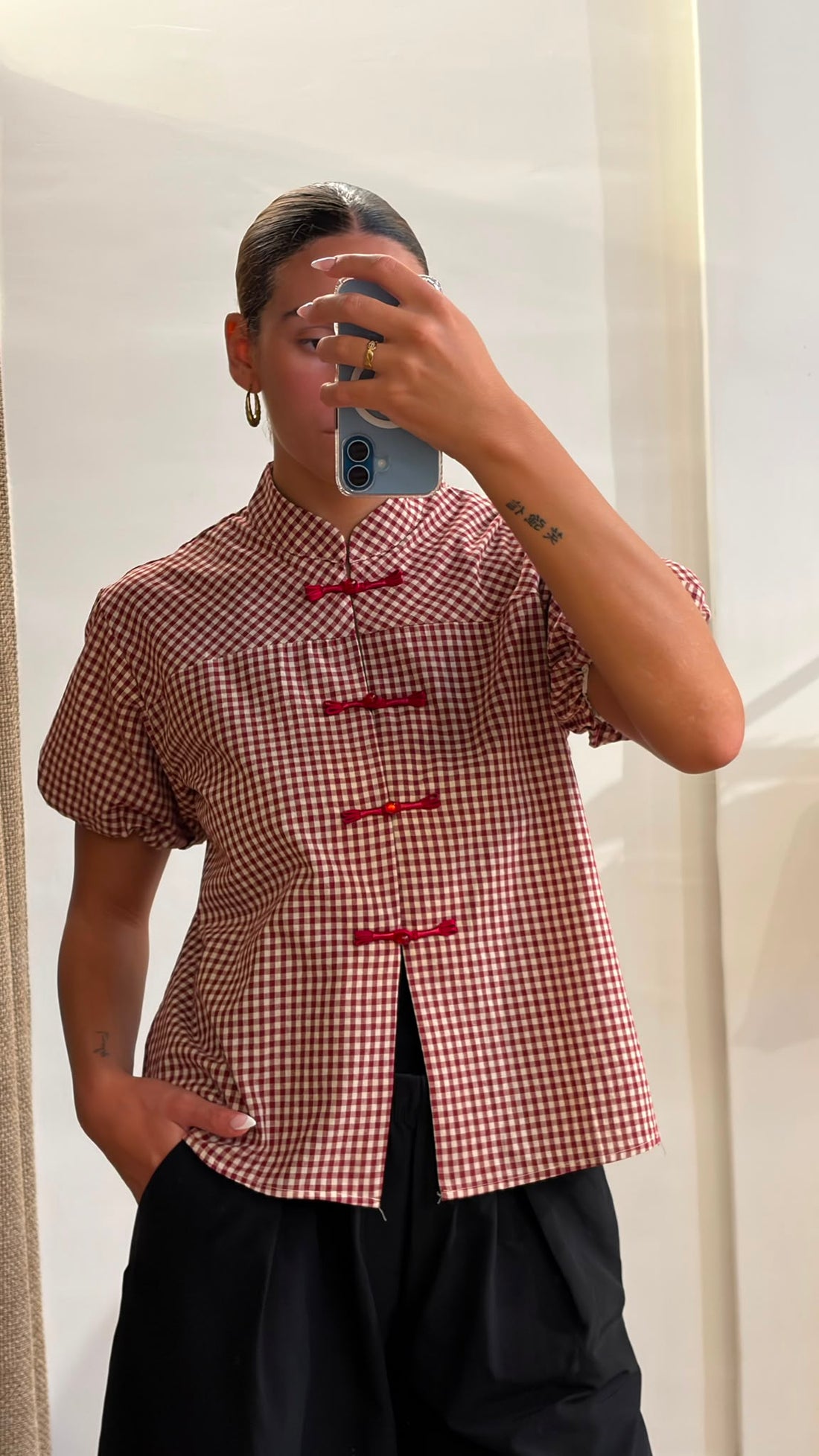 Chemise vichy Kung bordeaux - Léone