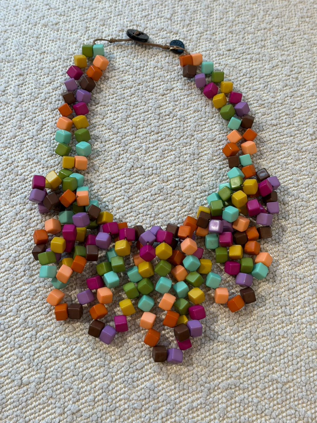 Collier carrés multicolores - Léone