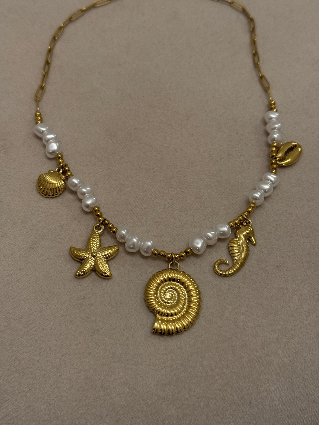 Collier coquillage et perle - Léone