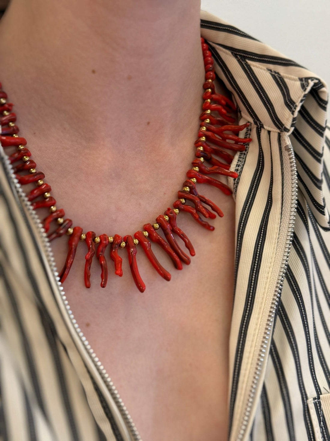 Collier corail rouge - Léone