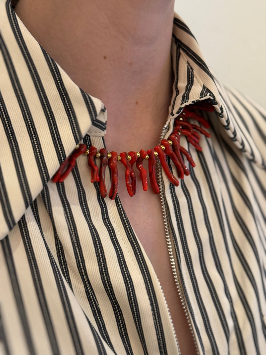 Collier corail rouge - Léone