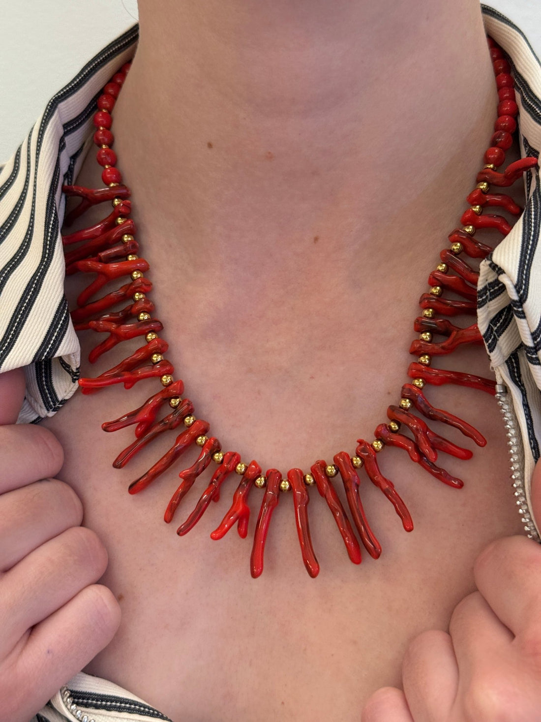 Collier corail rouge - Léone