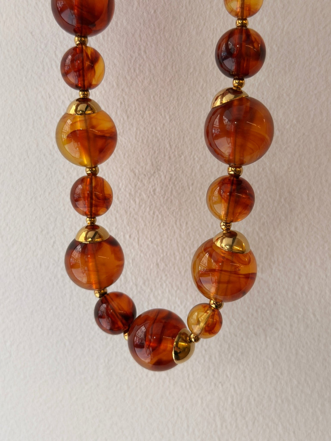 Collier dore et marron - Léone