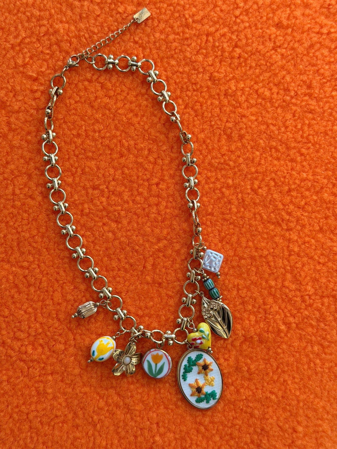 Collier dore jaune - Léone