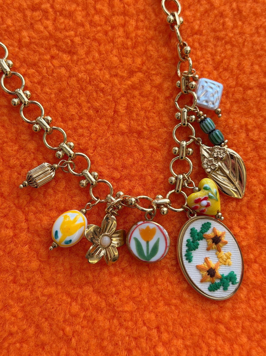 Collier dore jaune - Léone