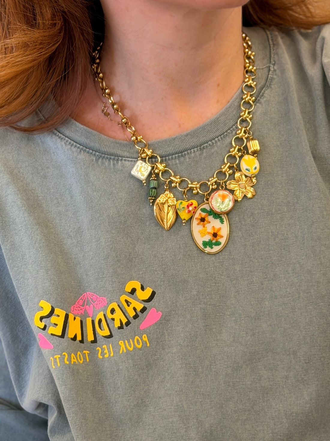 Collier dore jaune - Léone