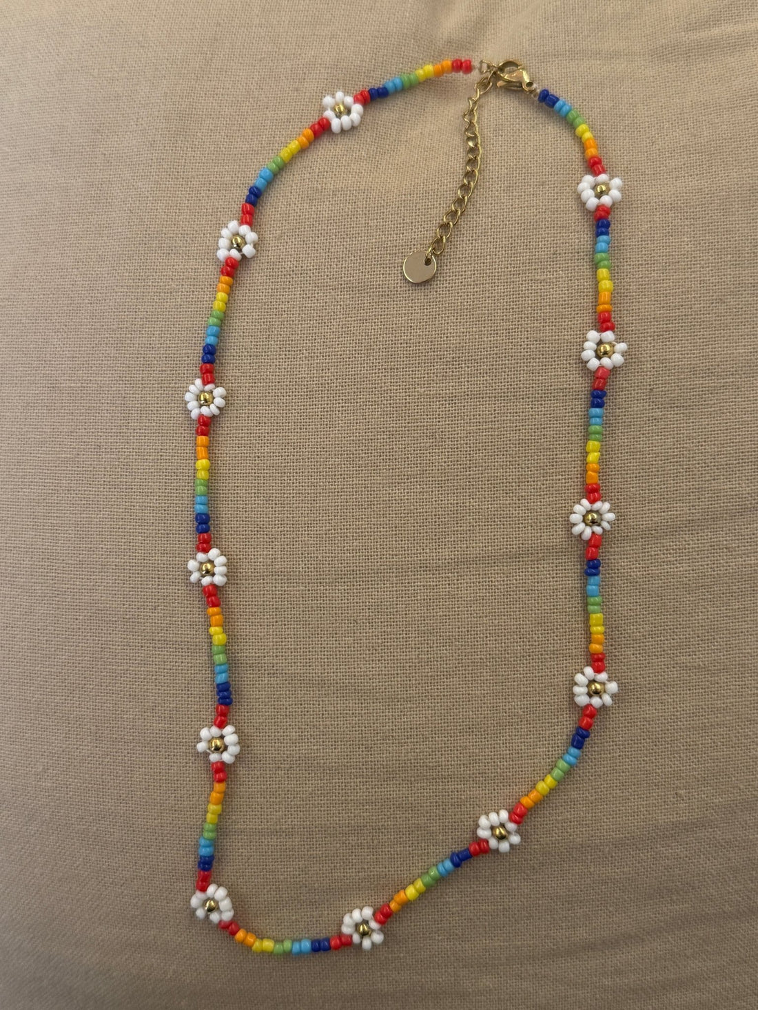 Collier en perles de rocaille multicolores - Léone
