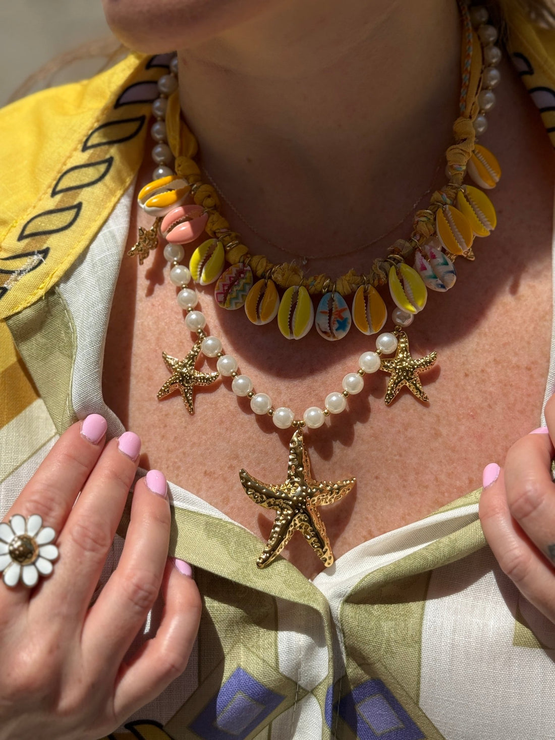 Collier étoiles et perles - Léone