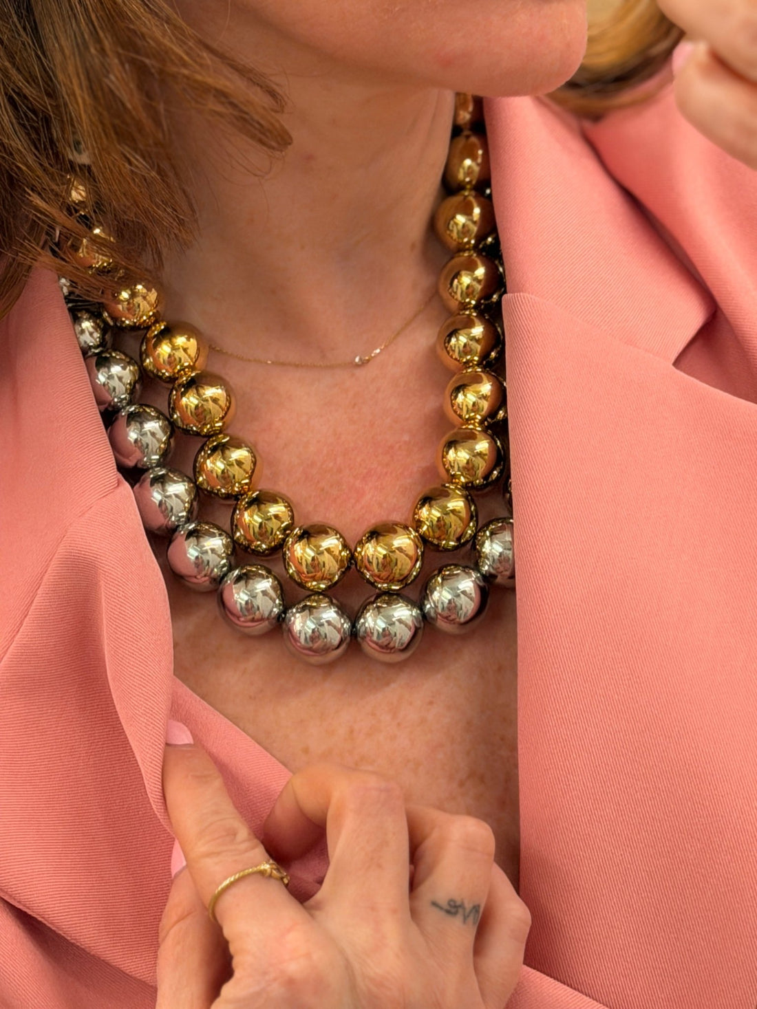 Collier grosses billes argent - Léone