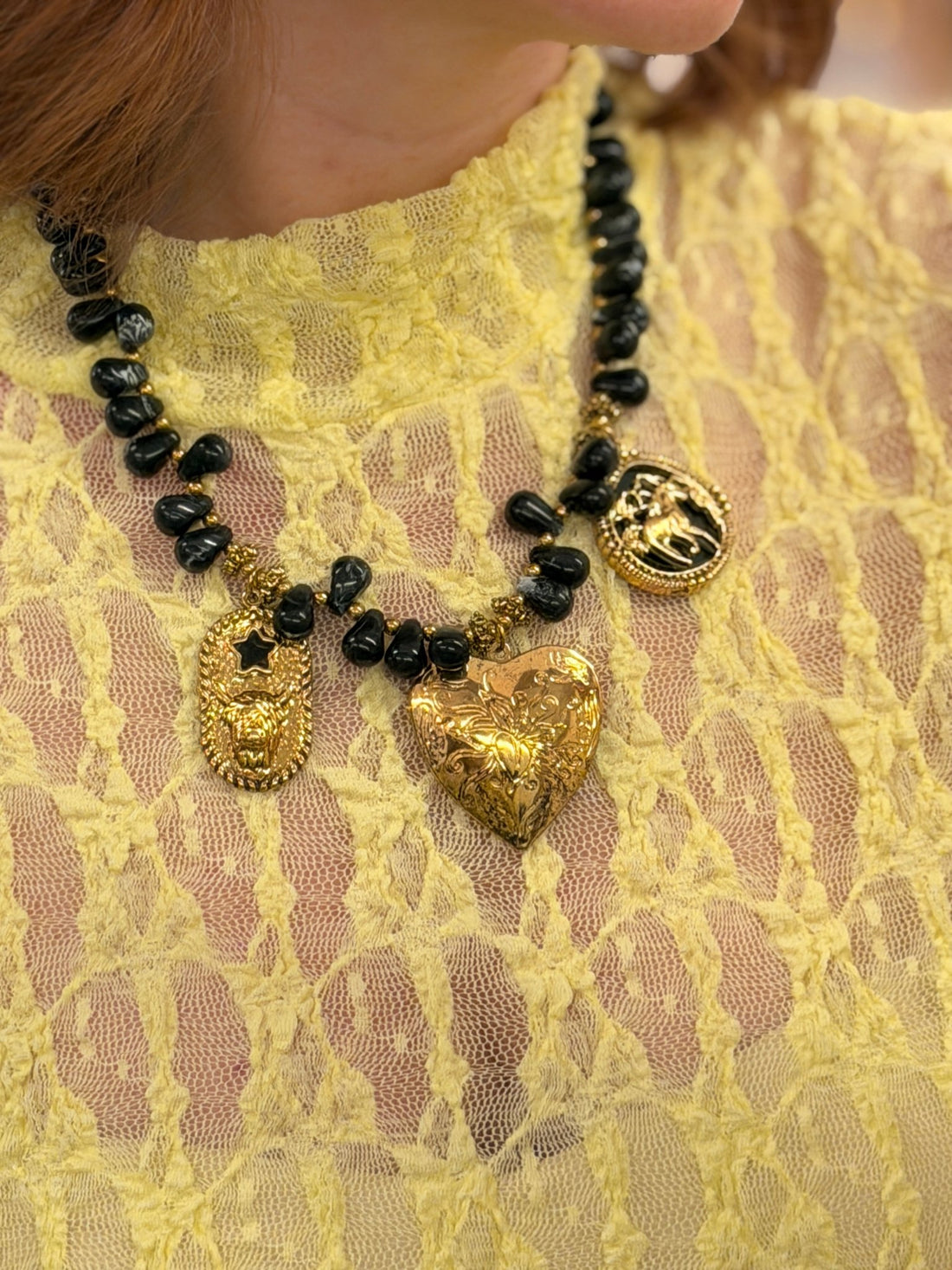 Collier noir et doré - Léone