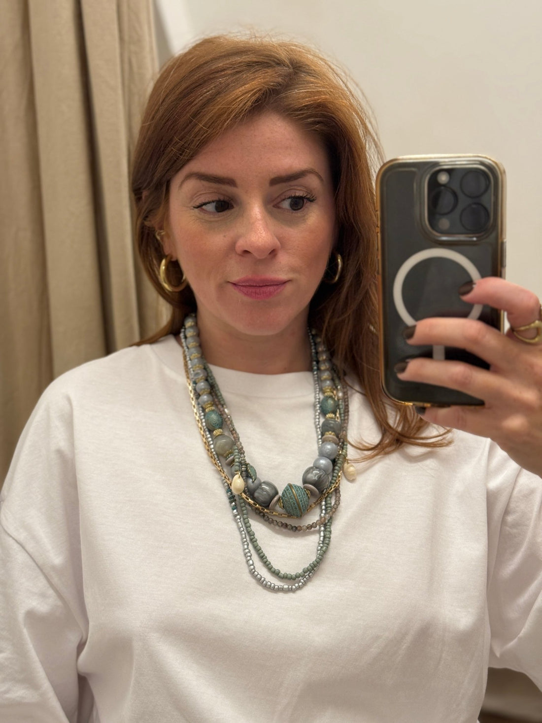 Collier original gris bleu - Léone