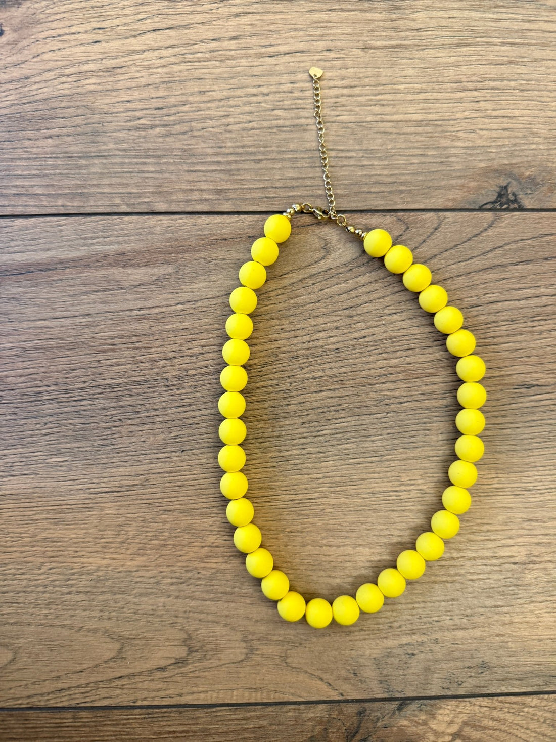 Collier perles jaune mat - Léone