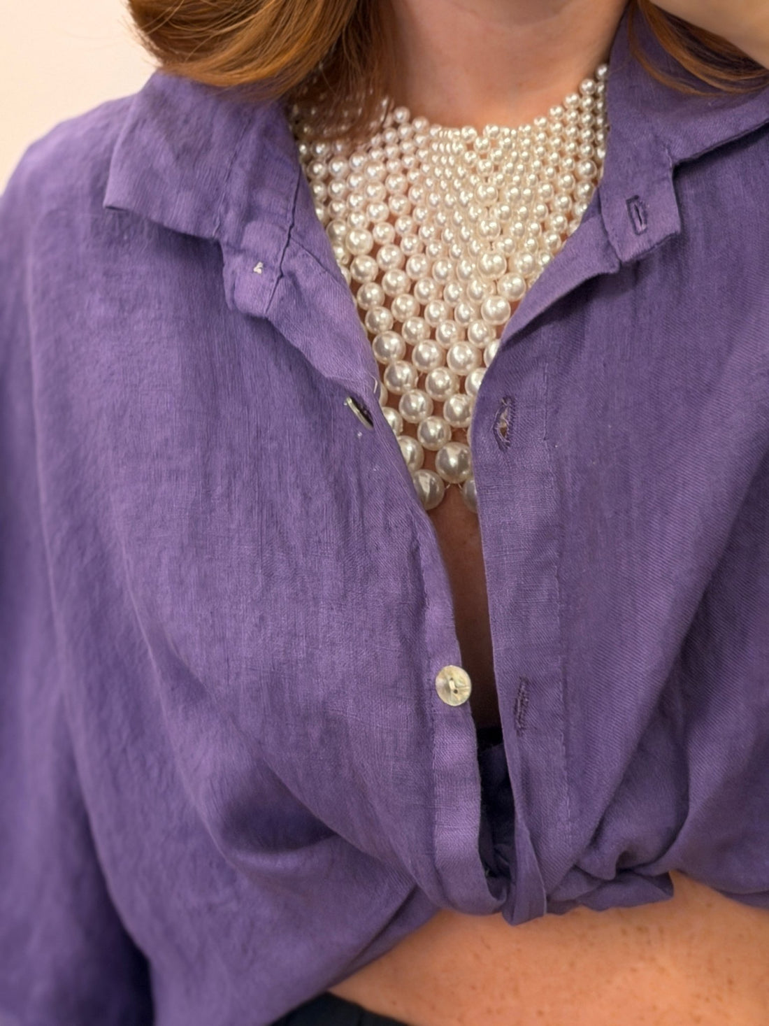Collier plastron perle nacre - Léone