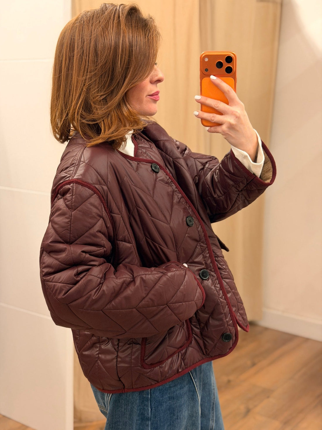 Doudoune matelassee bordeaux - Léone