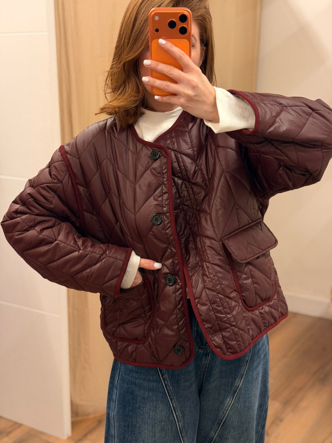 Doudoune matelassee bordeaux - Léone