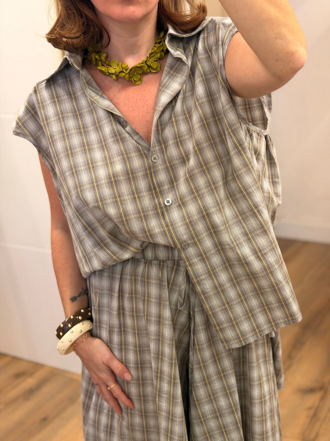Ensemble carreaux gris Joanna - Léone