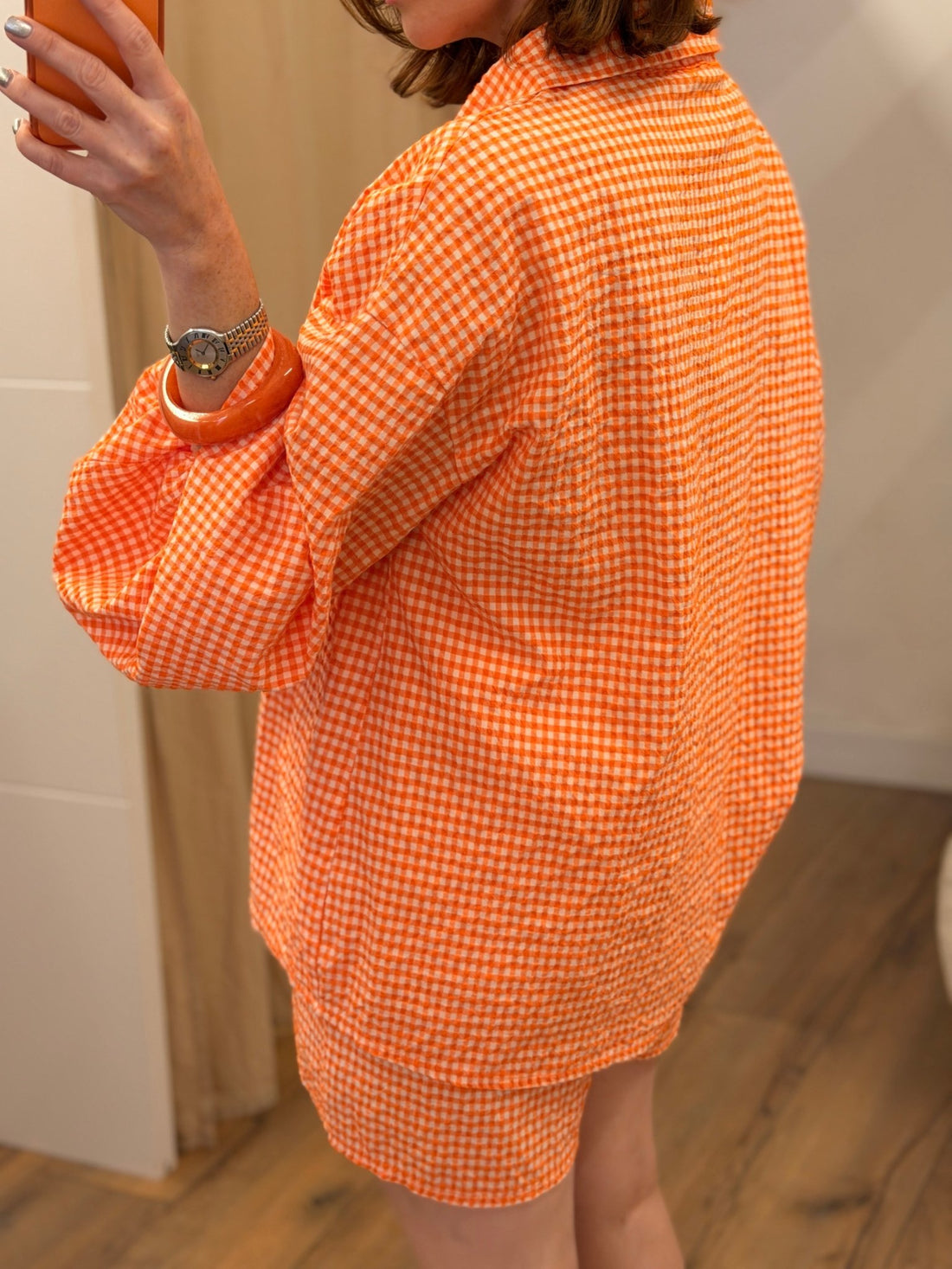 Ensemble vichy Melba orange - Léone