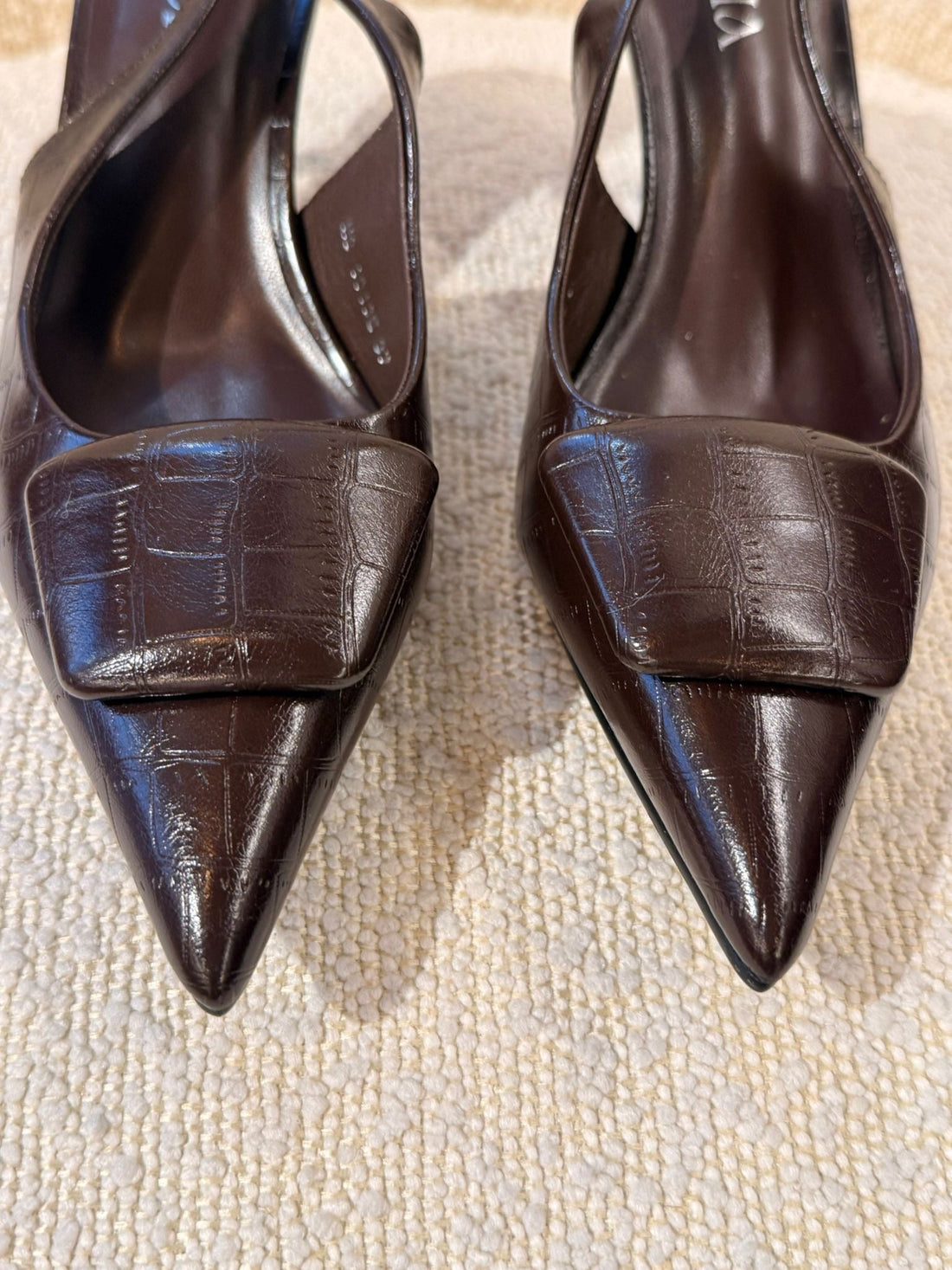 Escarpins marron croco - Léone