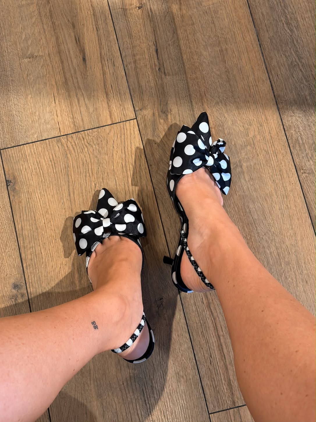 Escarpins noeud et pois noir - Léone