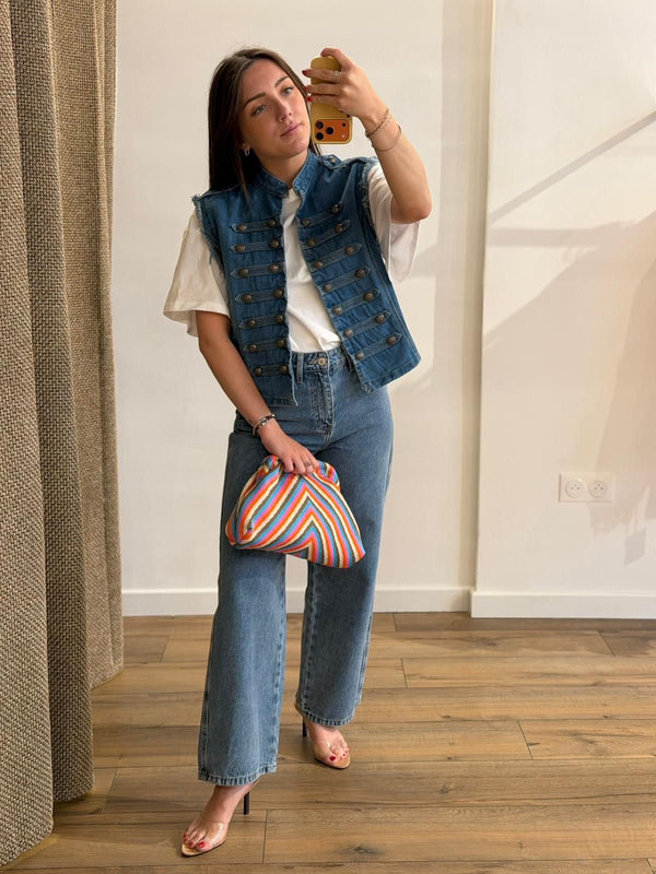Gilet en jean bleu Victor - Léone