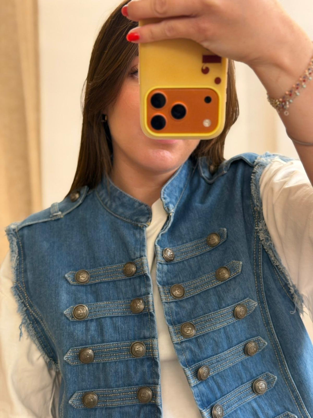 Gilet en jean bleu Victor - Léone