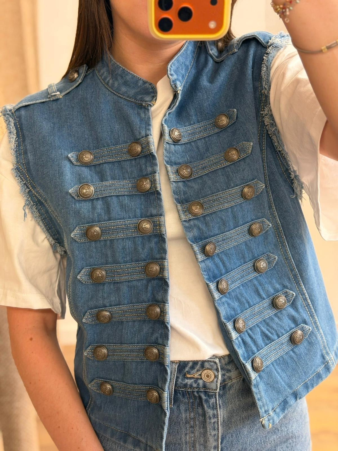 Gilet en jean bleu Victor - Léone