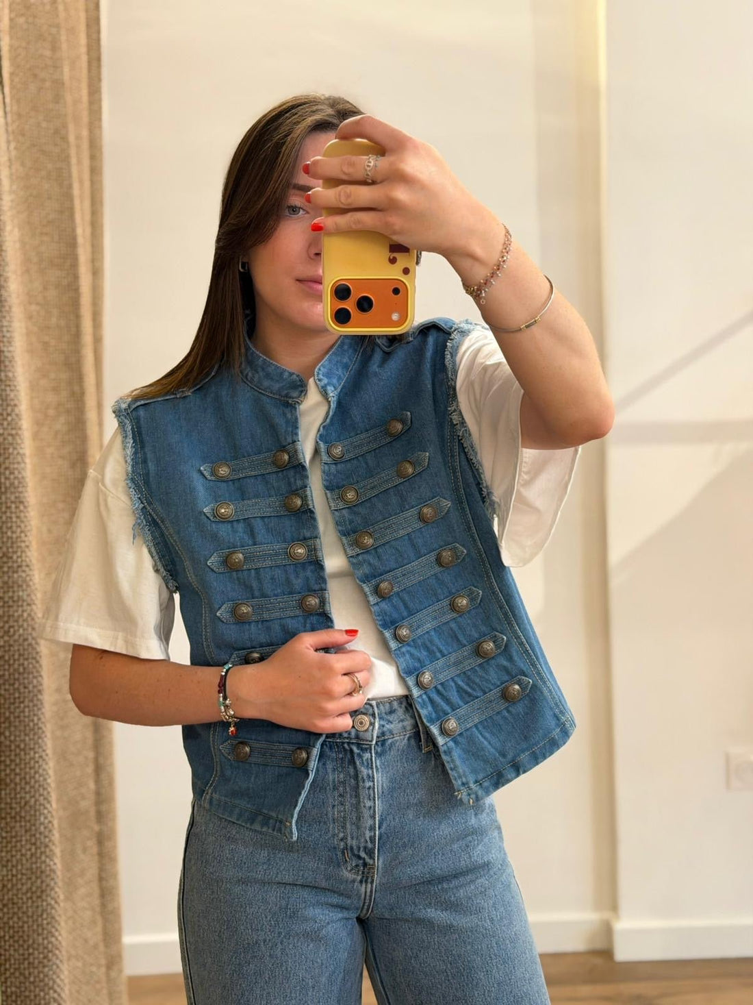 Gilet en jean bleu Victor - Léone